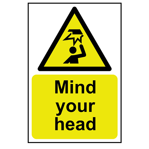 Mind Your Head Sign - RPVC, 200 X 300mm